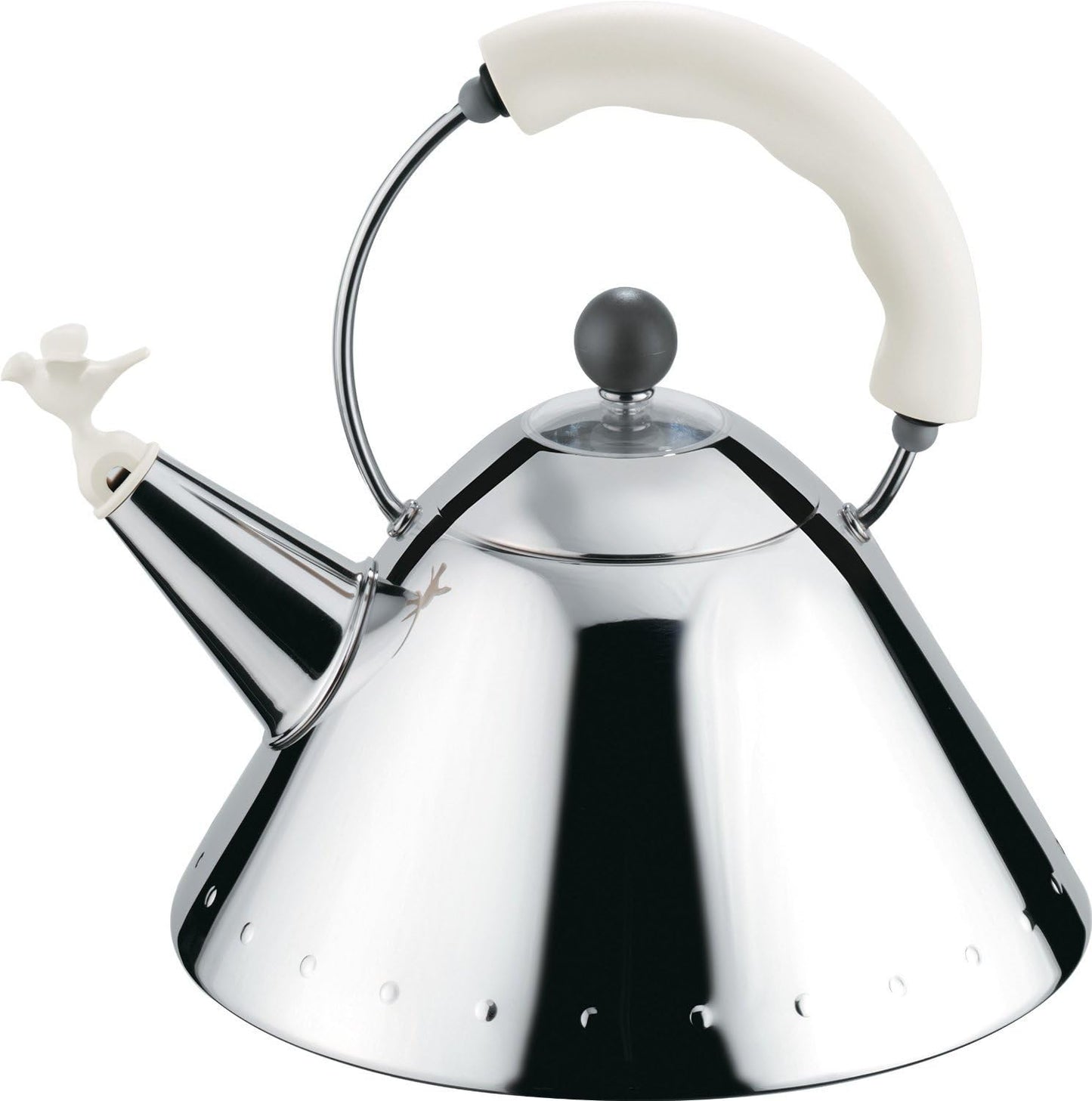 Alessi 9093 Kettle in Stainless Steel with White Handle