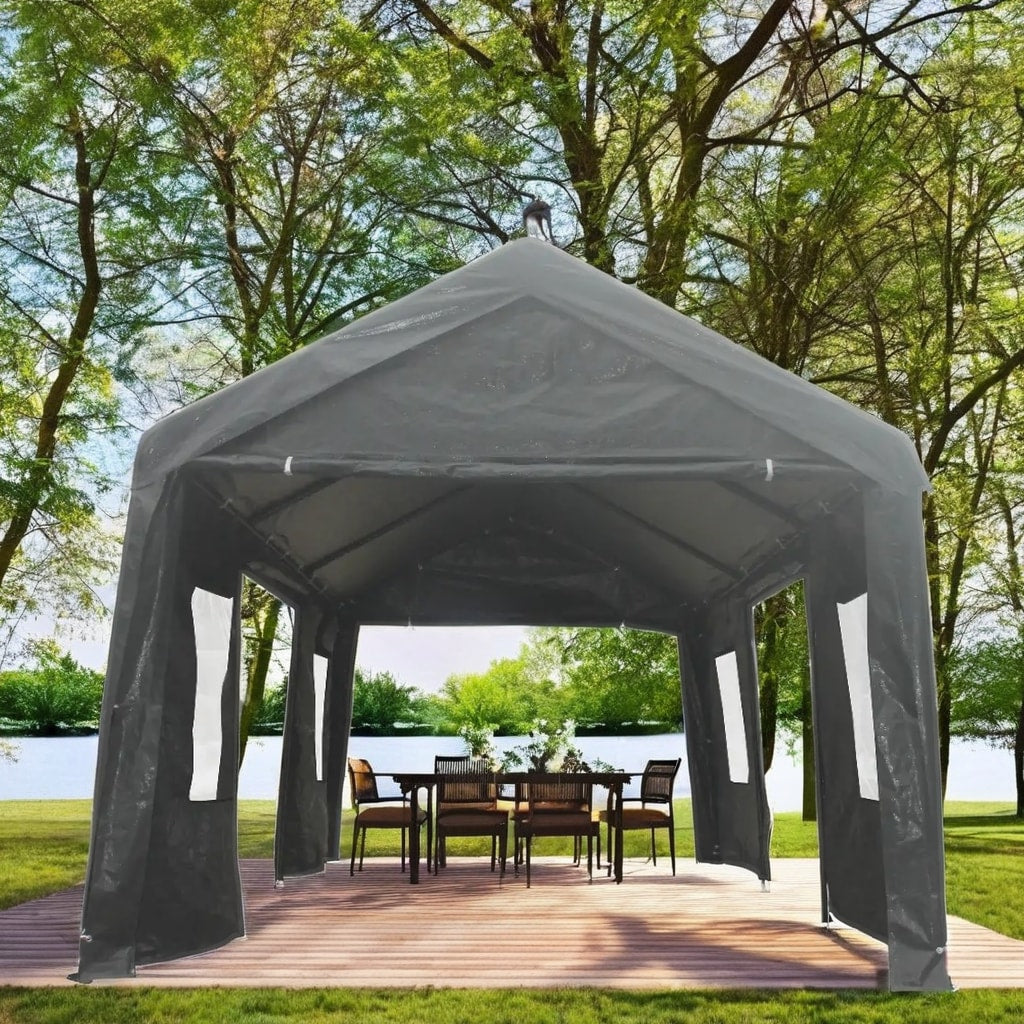 Damerin 20-ft x 10.16-ft Rectangle Gray Standard canopy