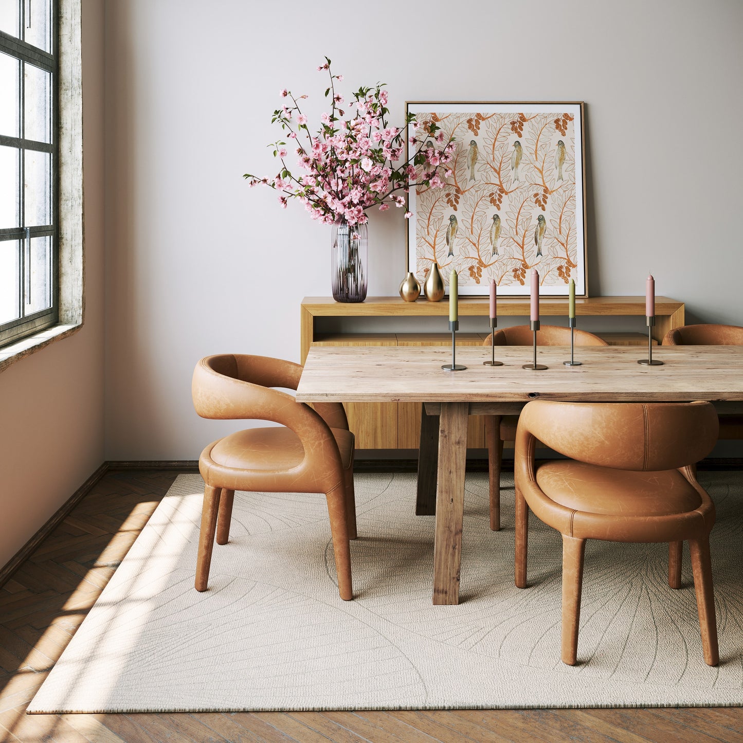 Rugs USA Padma Lakshmi Stillpoint Radiating Pattern Wool Rug 8ft. 6in. x 11ft. 6in. Ivory Area Rug