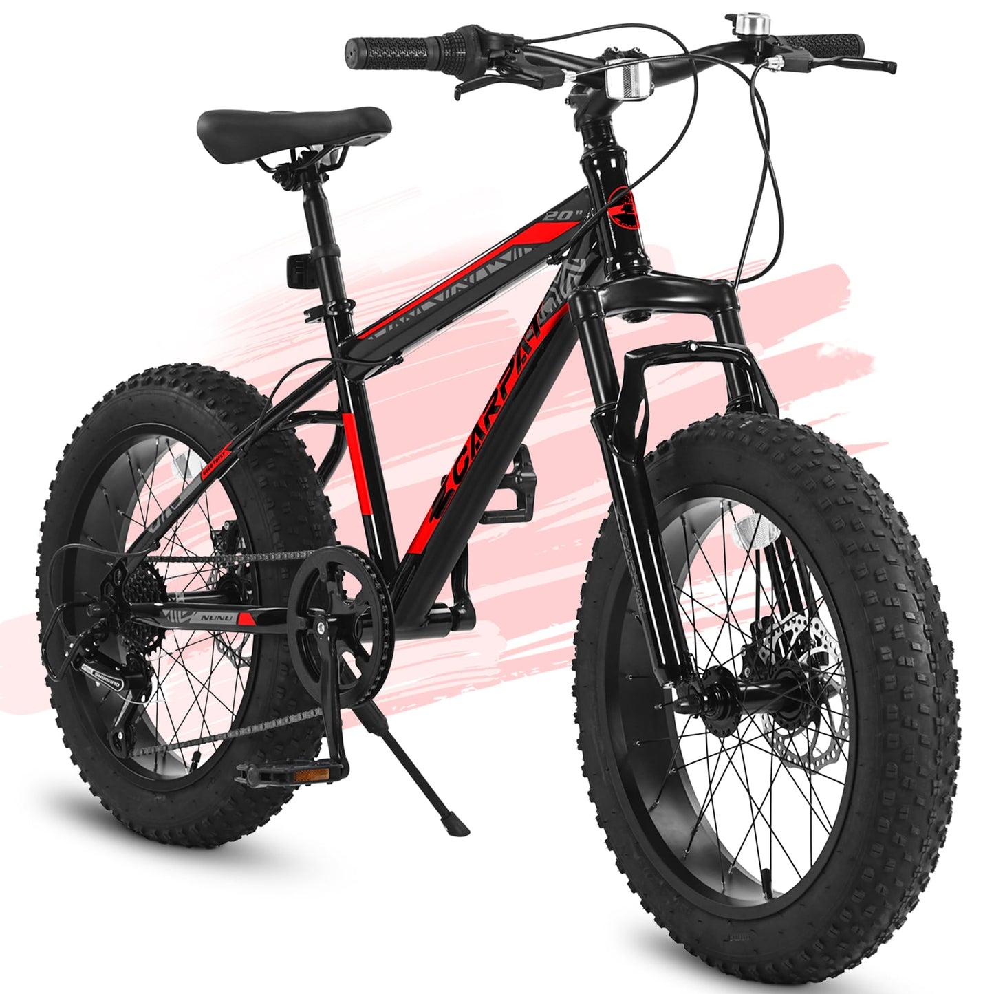 LOVMOR 20 Inch Kids Mountain Bike Carbon Steel Frame 7 Speed Disc Brakes