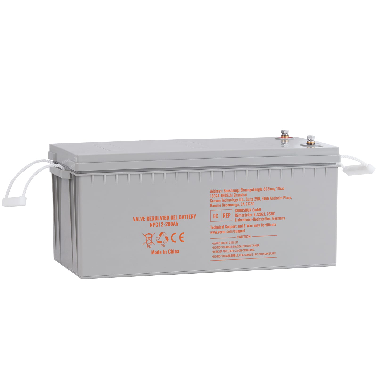VEVOR Rechargeable AGM Marine Battery  12V 200 AH  Designed for RV Solar Marine Off-Grid Use  UPS Backup  with a Self-Discharge Rate  1400A Current