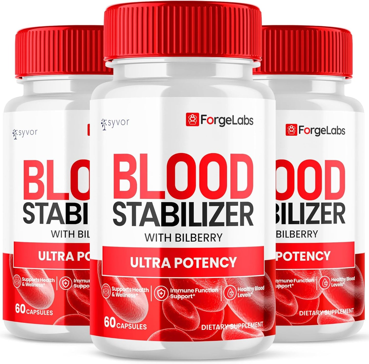 (3 Pack) Forge Labs Blood Stabilizer Capsules, Official ForgeLabs Blood Support Pills with All Natural Ingredients, Forgelabs Max Strength Supplement with Ultra Potency for Women & Men (180 Capsules)