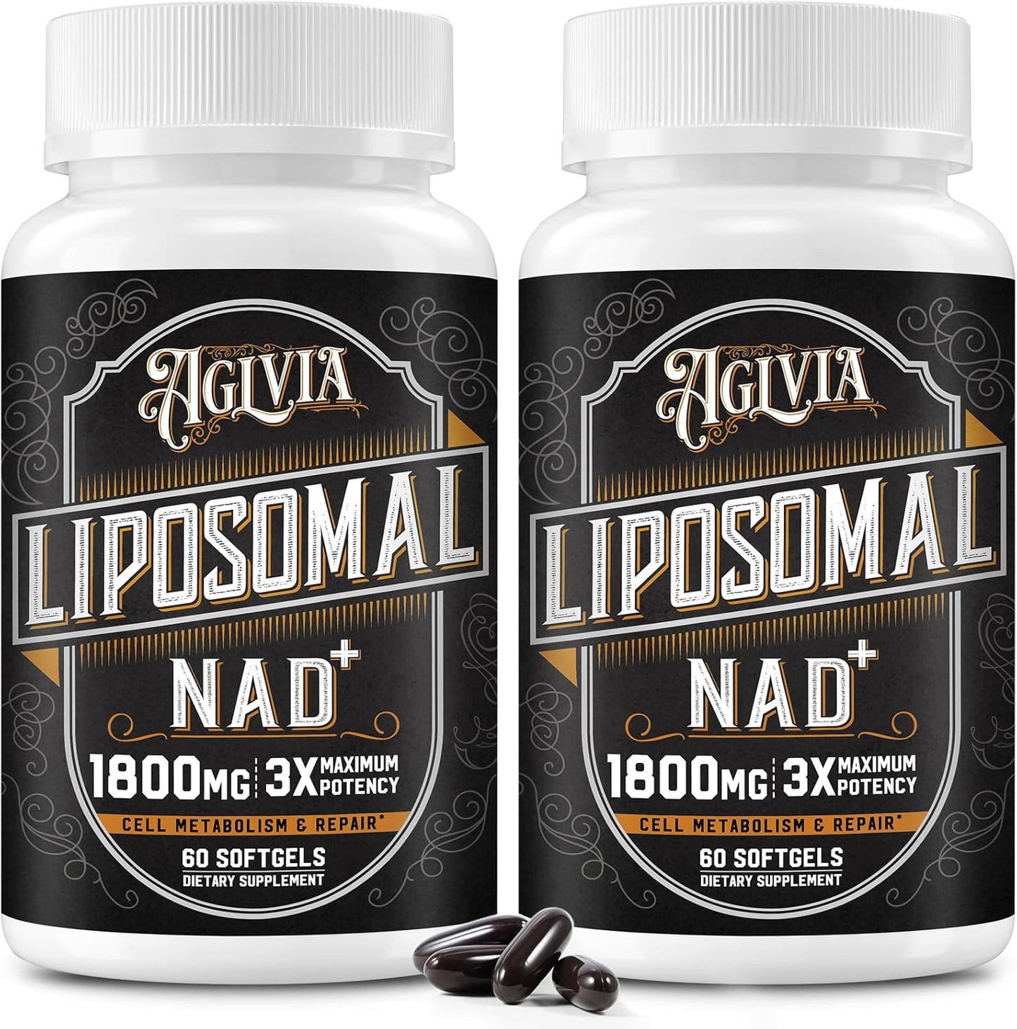 1800 MG Liposomal NAD Supplement, NAD+ Supplement Similar to Nicotinamide Riboside, 98% Pure NAD Plus Supplement for Energy Booster & Cellular Repair for Men & Women, Non-GMO, 120 Softgels