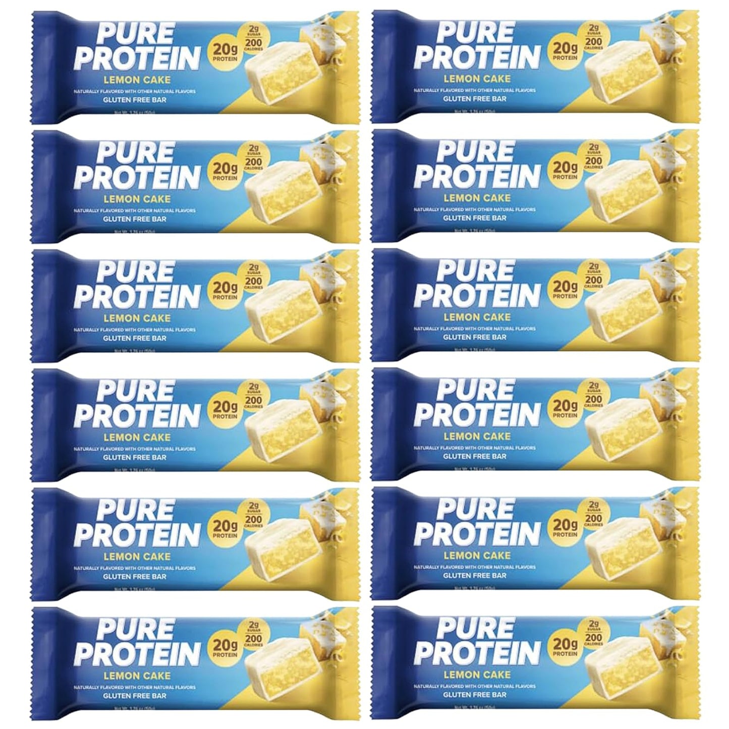 Pure Protein Bars, High Protein, Nutritious Snacks to Support Energy, Low Sugar, 1.75 oz 12 Count Lemon Cake