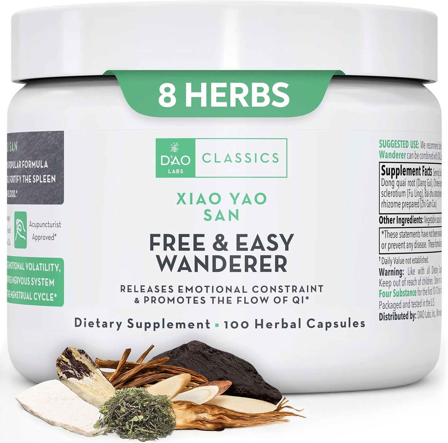 D’AO Labs Free & Easy Wanderer - Xiao Yao San - Herbal Capsules. 100 Herbal Capsules