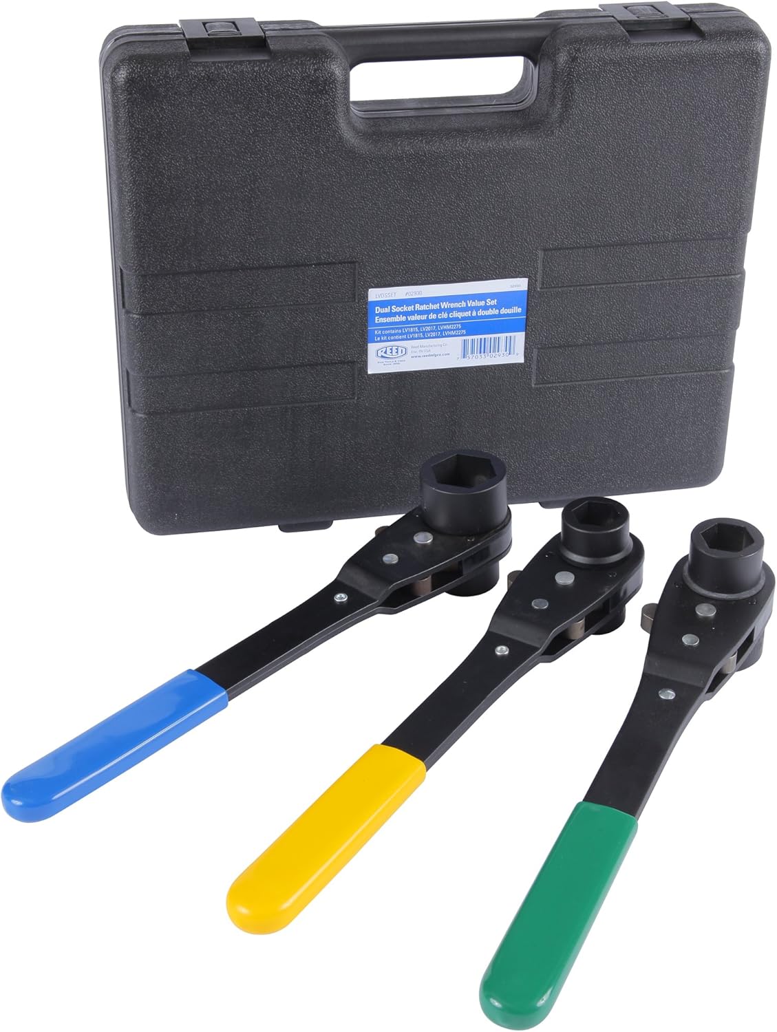 Reed Tool 02930 LVDSSET Value Line Thru-Bolt Dual Socket Ratchet Wrench Set