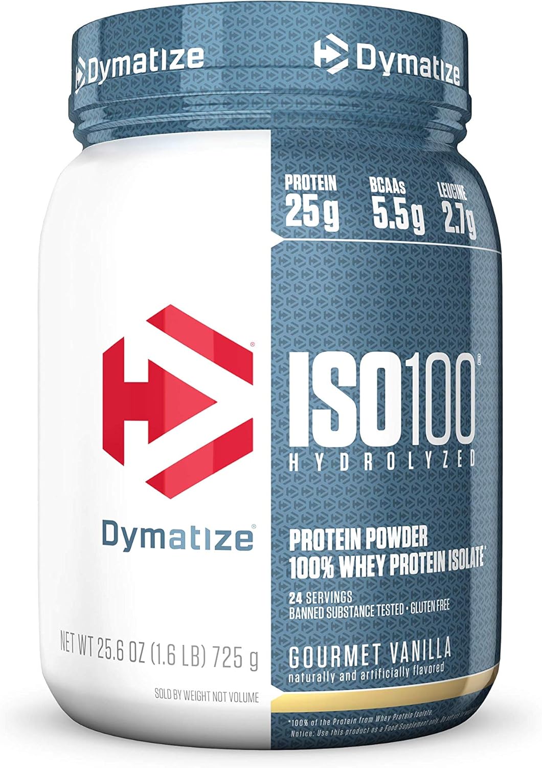 Dymatize ISO100 Hydrolyzed Protein Powder, White, Gourmet Vanilla, 25.6 Ounce