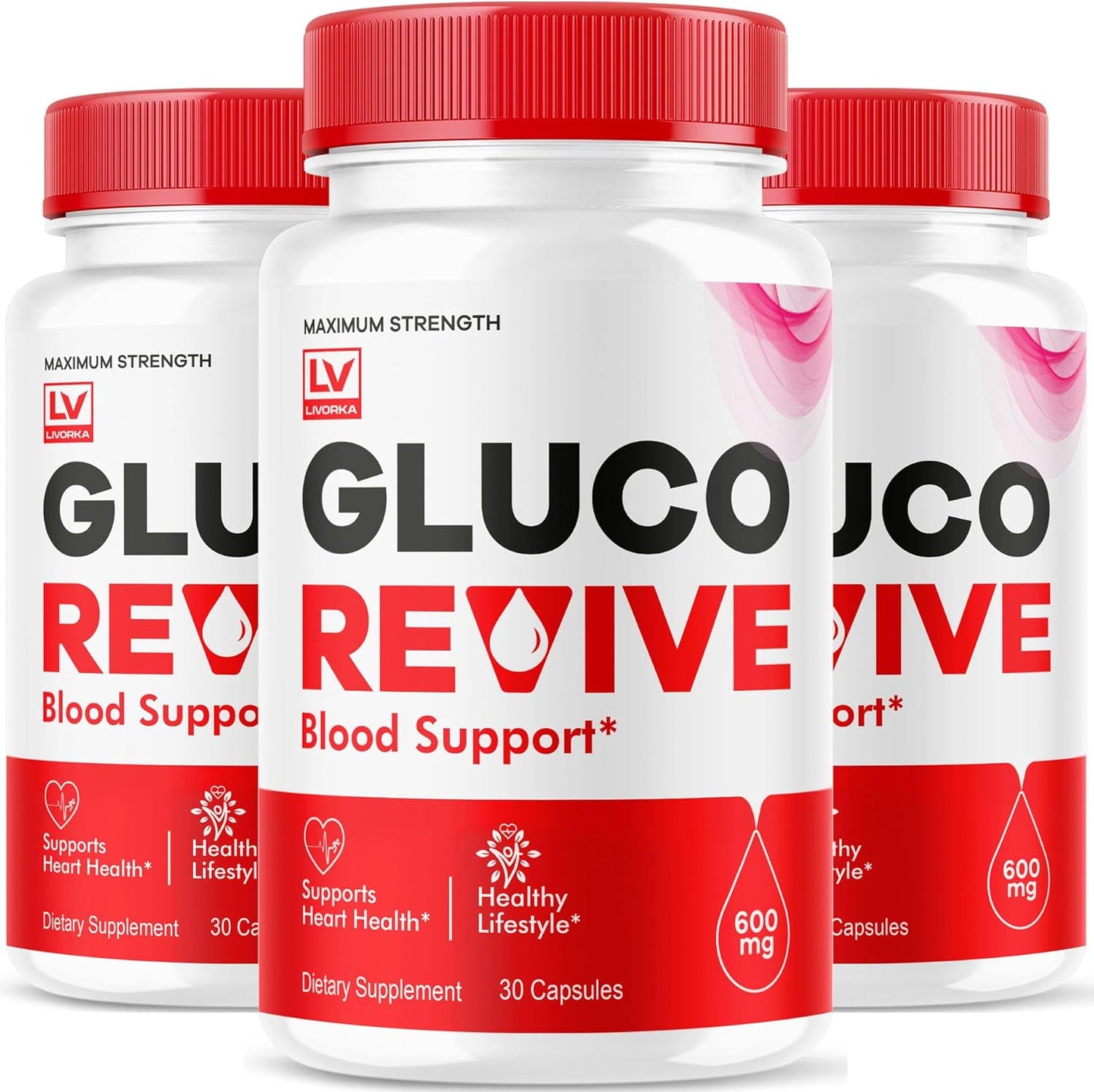 (3 Pack) Gluco Revive - GlucoRevive, Gluco Revive Pills,GlucoRevive Support, GlucoRevive Capsules, Gluco Revived All Natural Premium Formula, Gluco Revive Pills Reviews, 90 Capsules for 3 Months