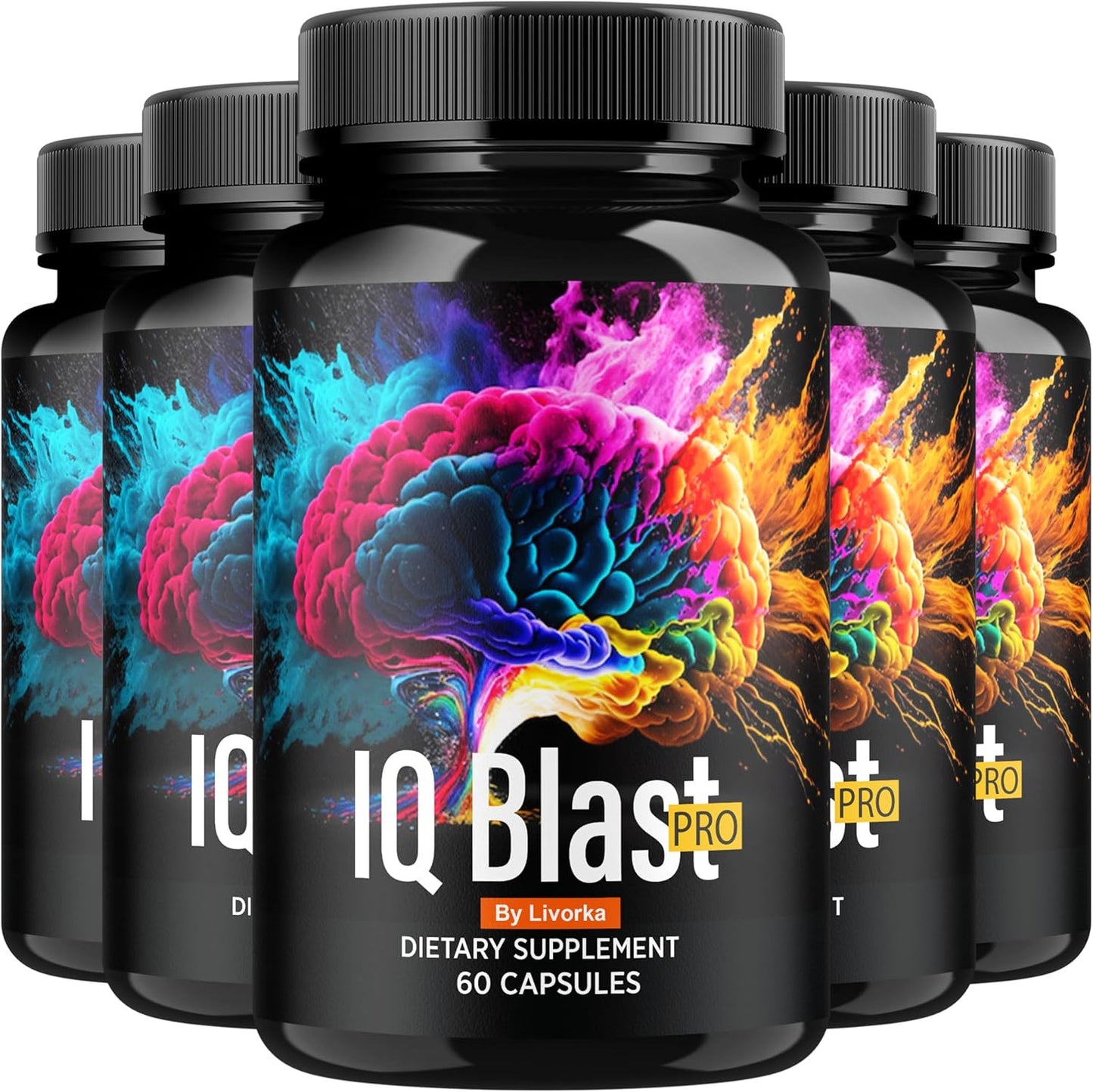 (5 Pack) IQ Blast Pro Capsules - Official IQ Blast Pro Advanced Supplement Pills, IQ Blast Pro Premium Formula for Wellness & Health Support, Original IQ Blast Pro Reviews, 300 Capsules for 5 Months