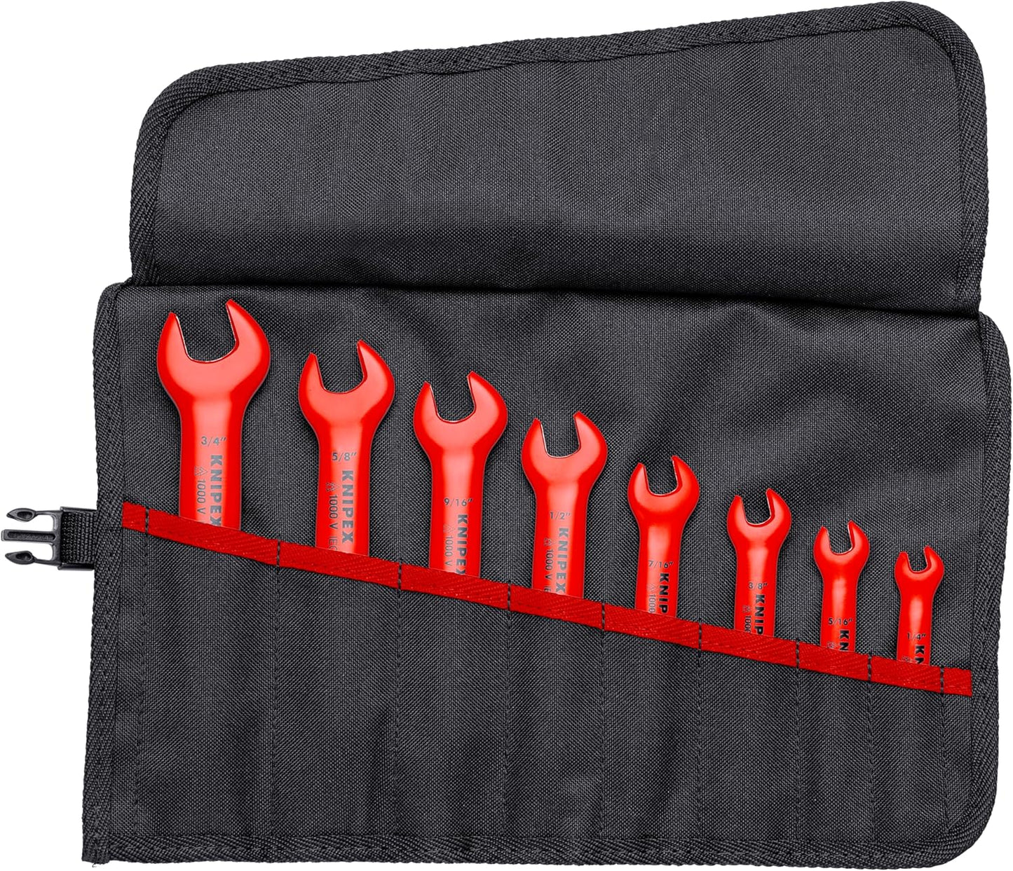 KNIPEX 8 Pc Open End Wrench Set, SAE, 1000V Insulated