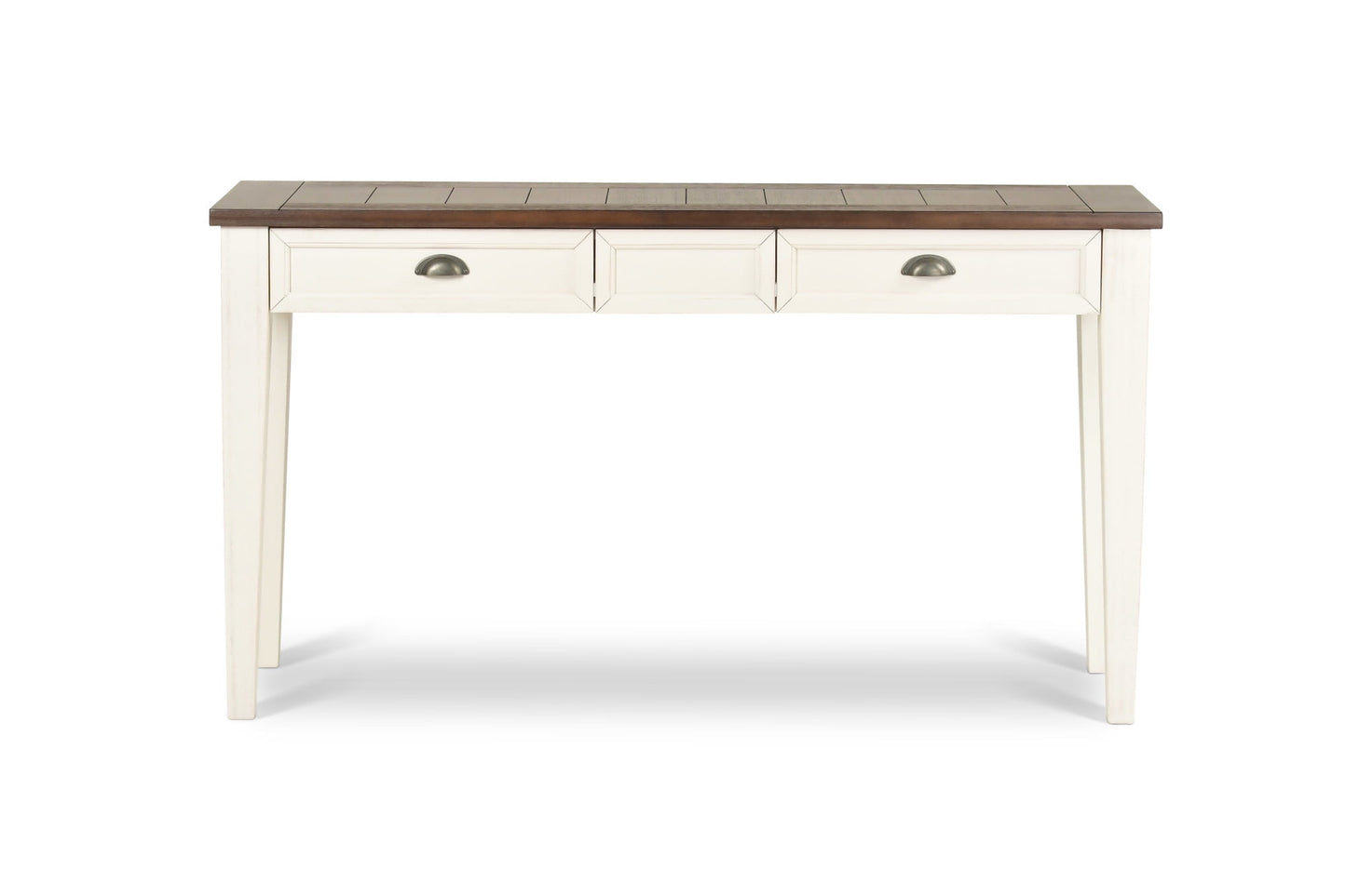 Cayla Console Table in Dark Oak and White