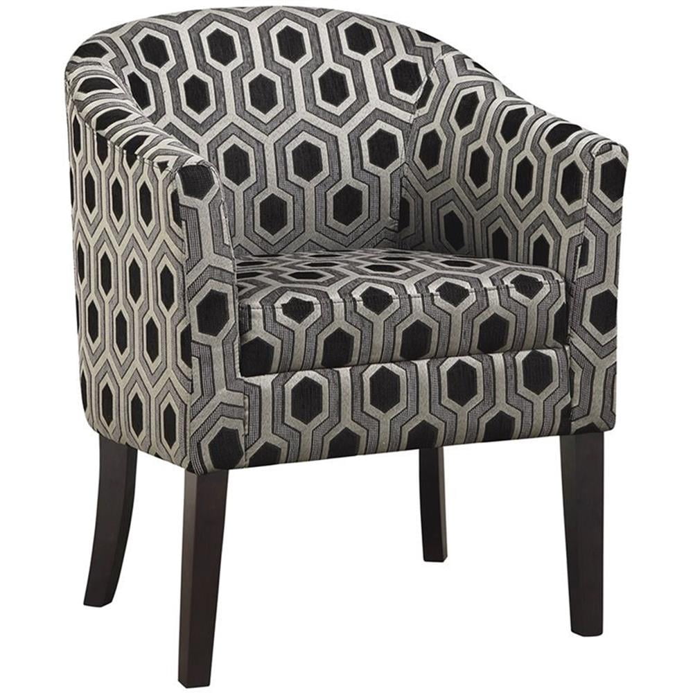 Jansen Hexagon Patterned Accent Chair Grey and Black