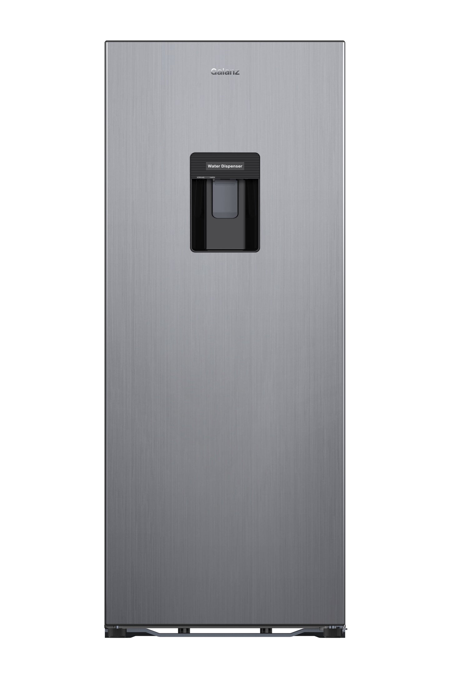 Galanz 6.5 Cu ft One Door Refrigerator, with Water Dispenser, Stainless Steel Look, Estar, New
