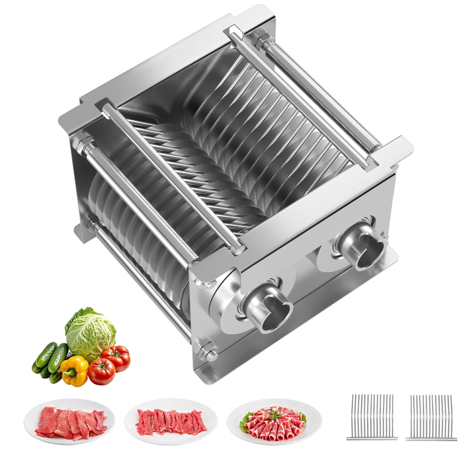 KFFKFF Meat Slicing Equipment Blade, 7 mm Blade for Professional Meat Slicing, Single Blade Set for SJY-DQ90 Meat Slicing Equipment, Made of Stainless Steel, Blade Set for Slicing Boneless Meat