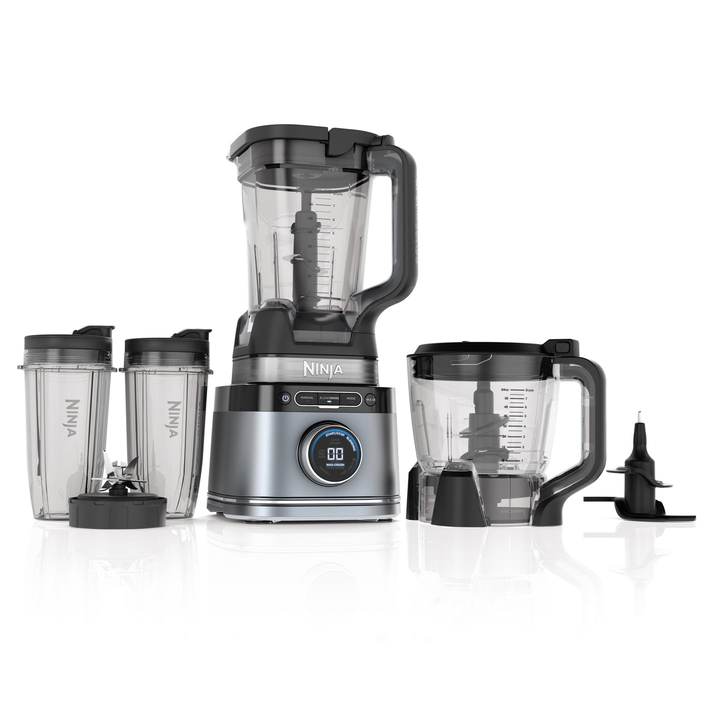 Ninja Detect Kitchen System Power Blender + Processor with Blend Sense Technology, Silver, TB400