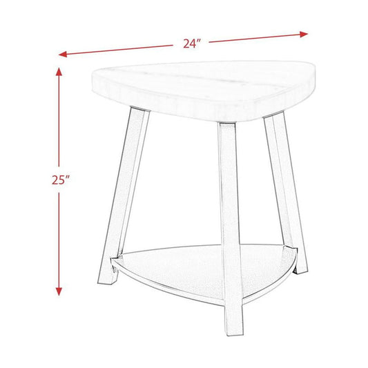 Picket House Furnishings Lena White Marble Top End Table
