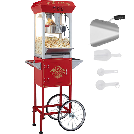 SKYSHALO 850 W Vintage Red Commercial Electric Popcorn Popper