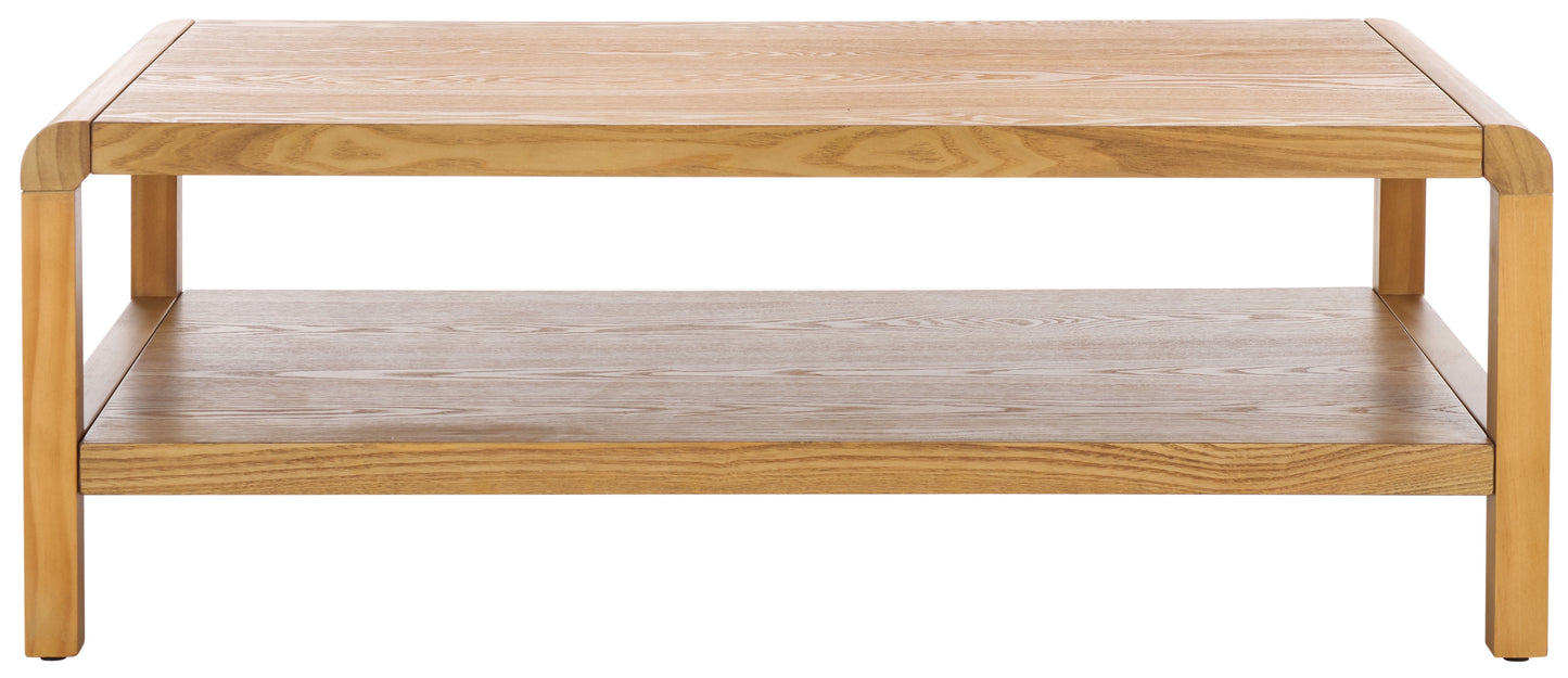 Safavieh Omara Glam 1 Shelf Pine Coffee Table, Natural
