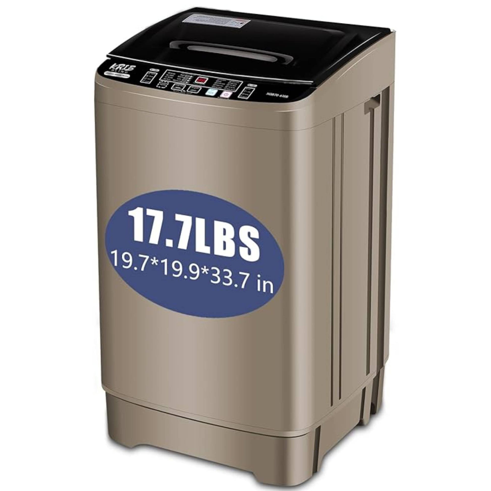 Top Load Washing Machine 17.7lbs Full Automatic Compact Washer with 10 Programs & 8 Water Levels Laundry Machine for For Apartment, Home, Dorms, RV