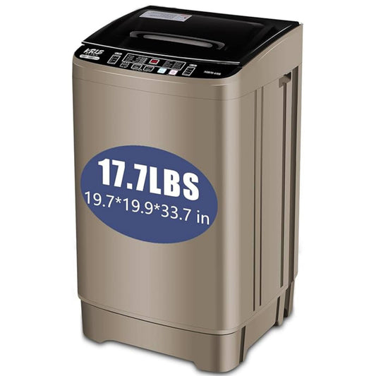 Top Load Washing Machine 17.7lbs Full Automatic Compact Washer with 10 Programs & 8 Water Levels Laundry Machine for For Apartment, Home, Dorms, RV