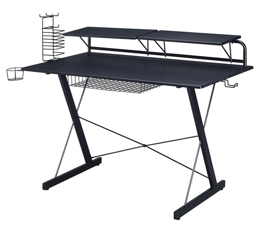 Techni Sport CARBON Gaming Desk with MonitorShelf & Accss.