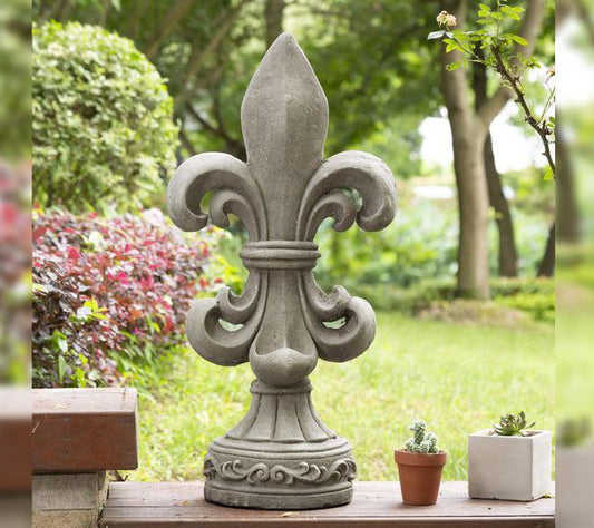 Glitzhome Fleur-De-Lis Lawn Garden Statue