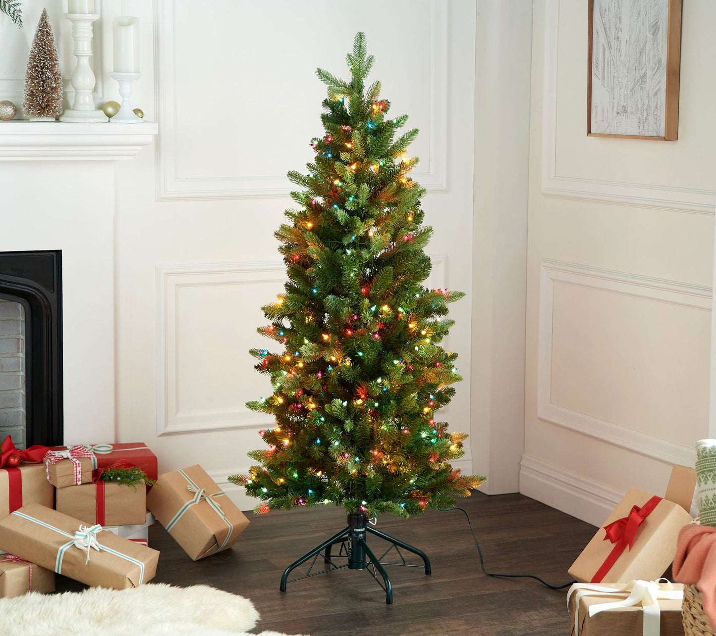 Bethlehem Lights 5' Green Overlit Slim Spruce Tree