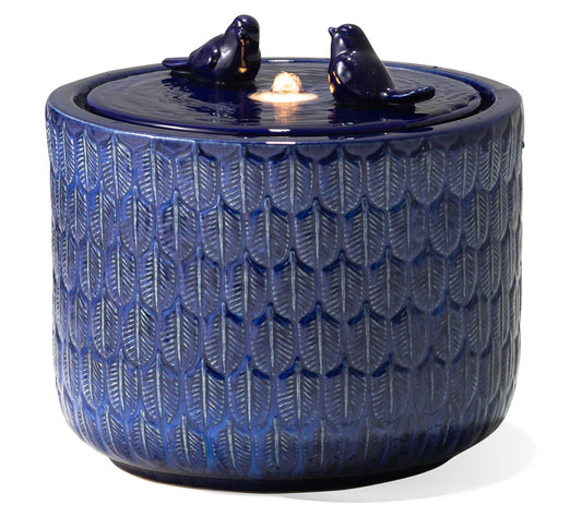 Glitzhome Pair of Finches LED Lighted Water Fou ntain