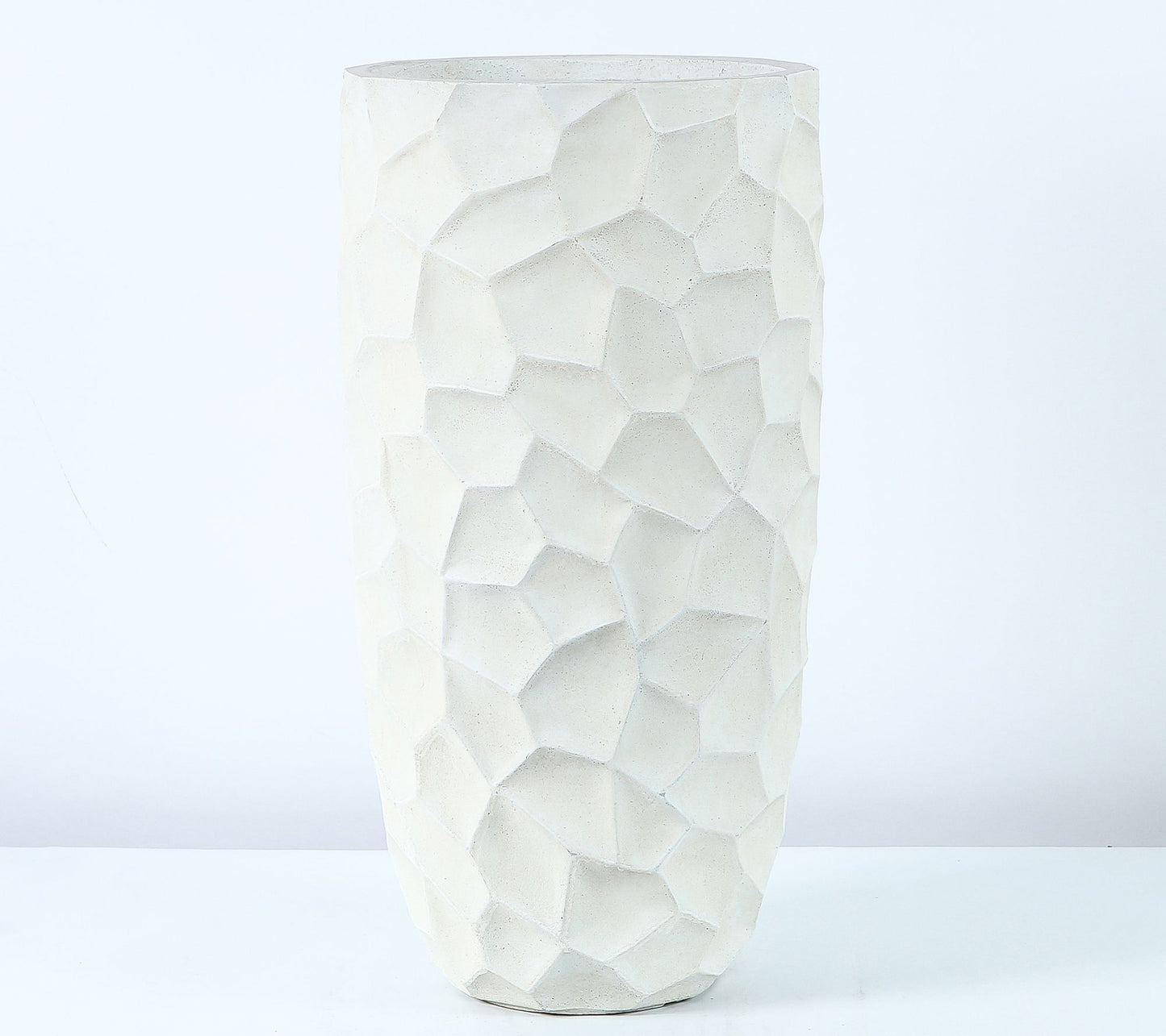 LuxenHome 22.4" H MgO White Tall Planter