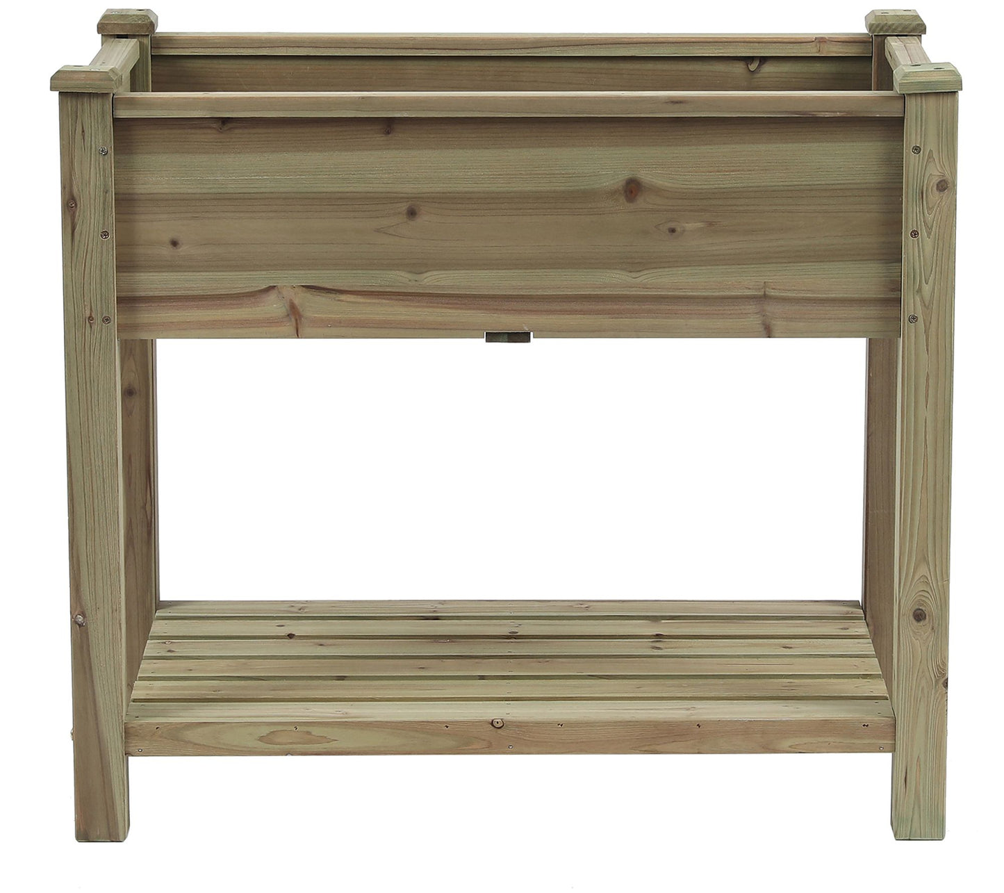 Luxen Home 34" Wood Rectangular Raised Garden P lanter