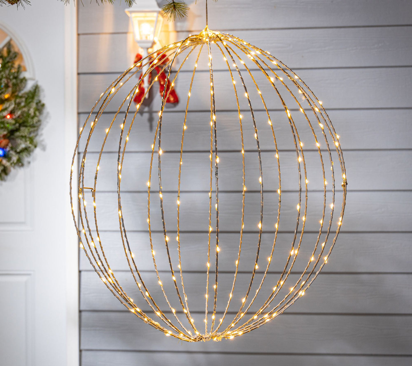 23.6-in D Metal Sphere w/ Warm White LED Lights by Gerson Co