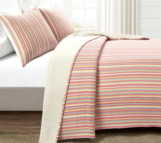 Tracy Stripe Pick Stitch Kantha Yarn Dyed Cotton Woven KG Qt