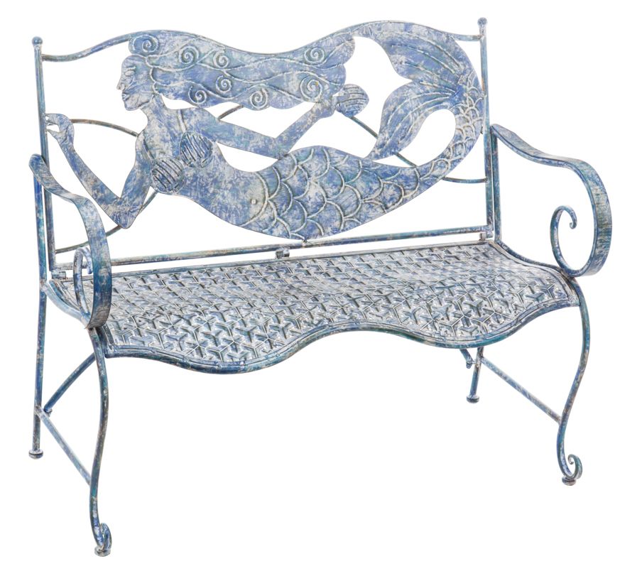Mermaid Metal Bench by Evergreen