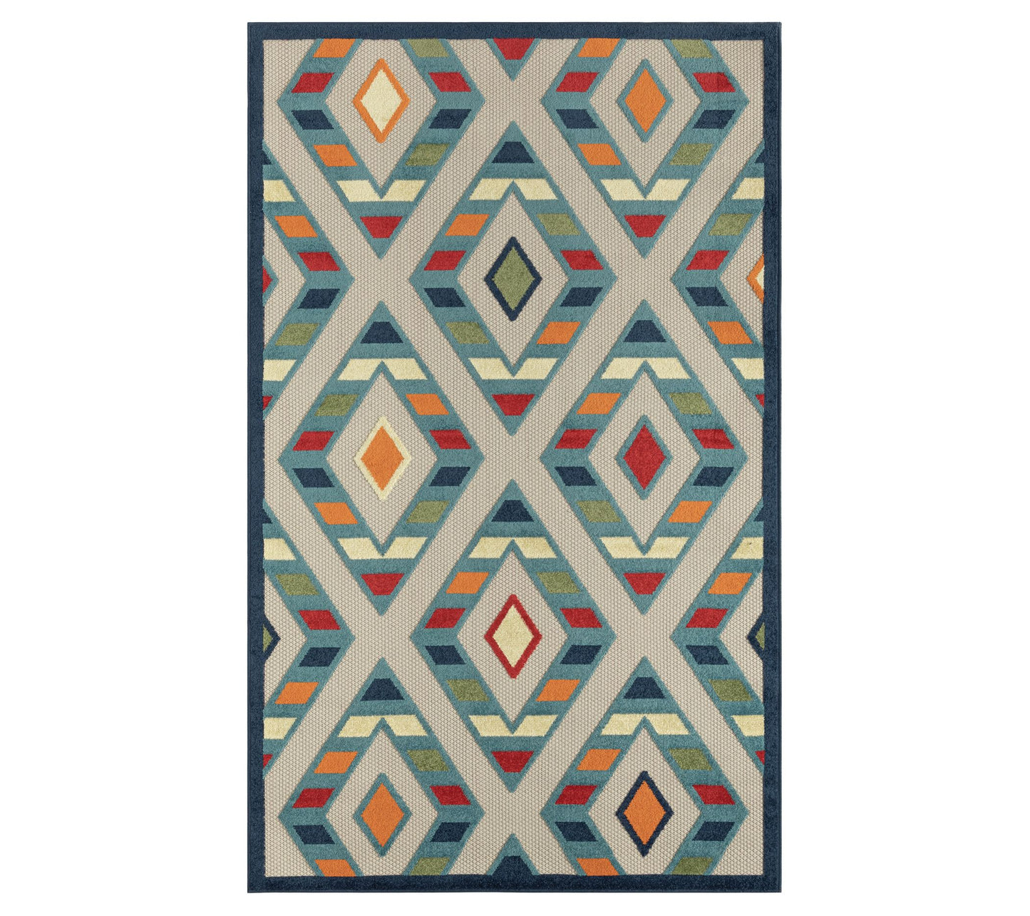 Ox Bay Striped Diamond 5' x 8' Indoor Outdoor Area Rug