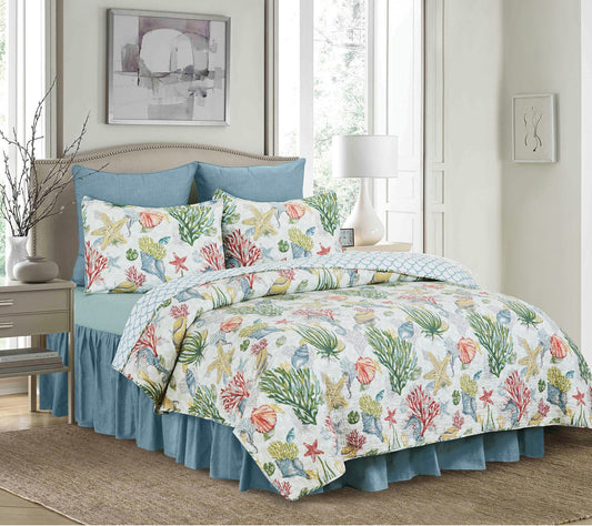 80" x 110" Shellwood Sound 1-Piece Twin Bedspread by Valerie