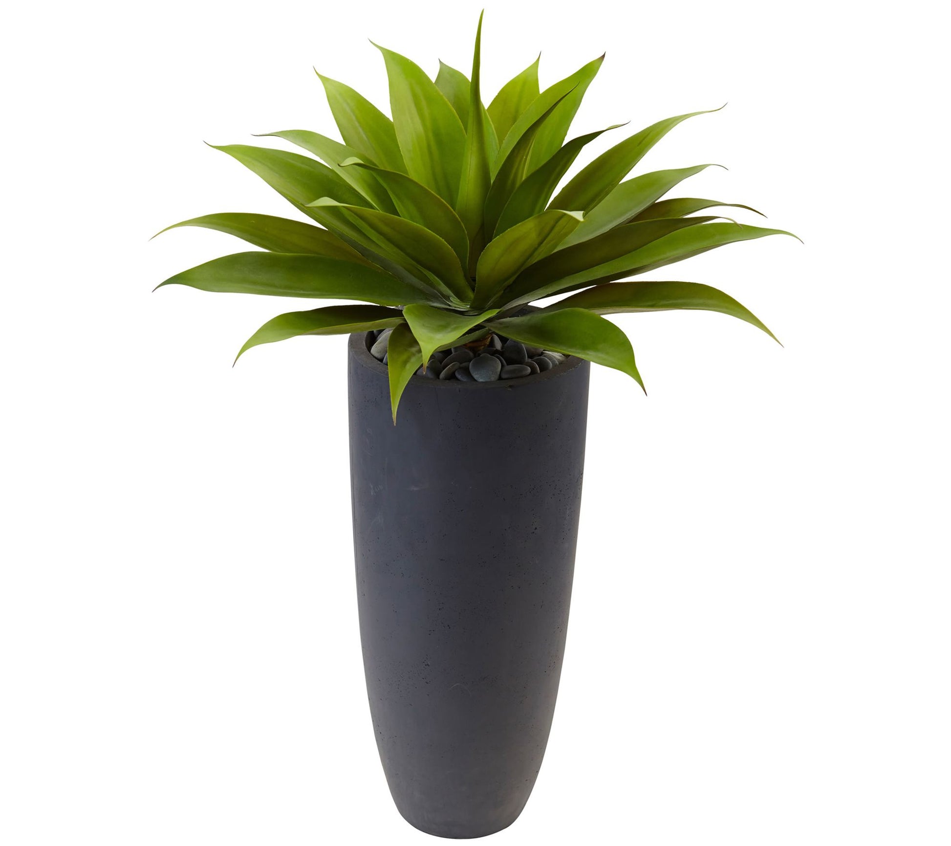 Agave in Gray Cylinder Planter by Nearly Natural