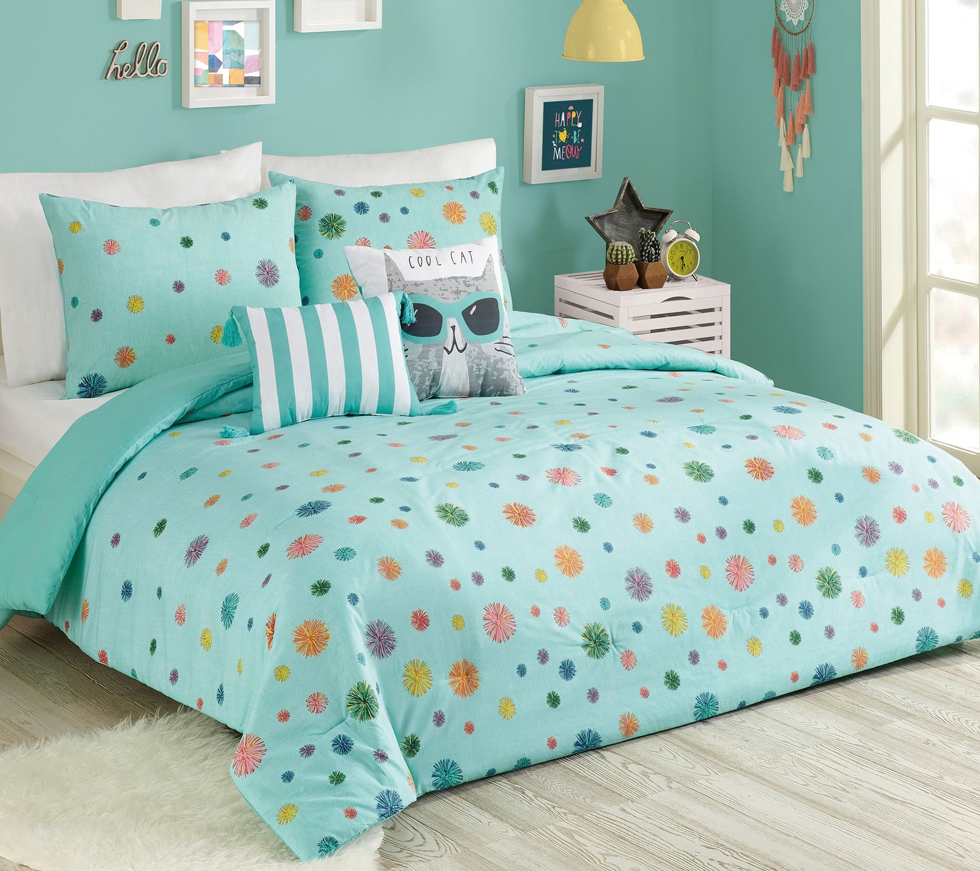 Urban Playground Rain Pom-Pom Full/Queen Comforter Set - 5-pc