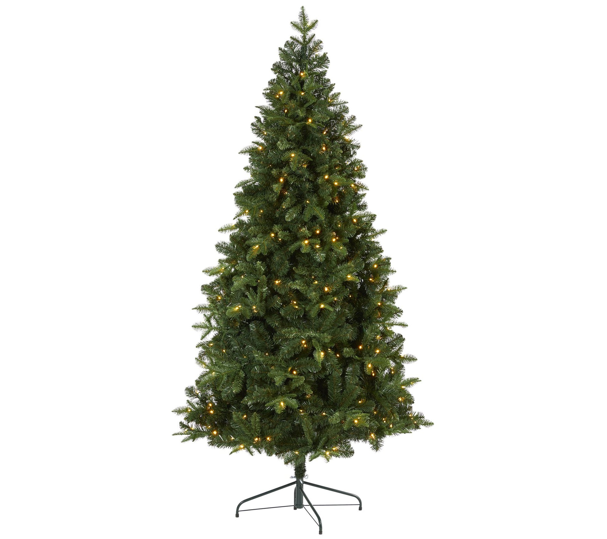 7' Lit Spruce Flat Back Christmas Tree by Nearly Natural