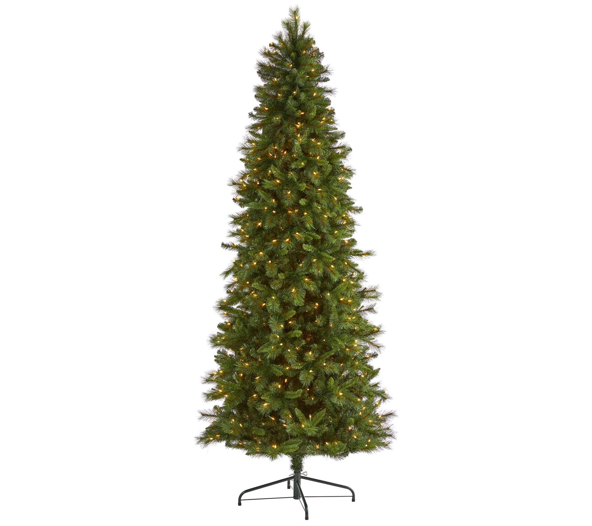 9' Lit Slim Mountain Pine Christmas Tree by Nearly Natural