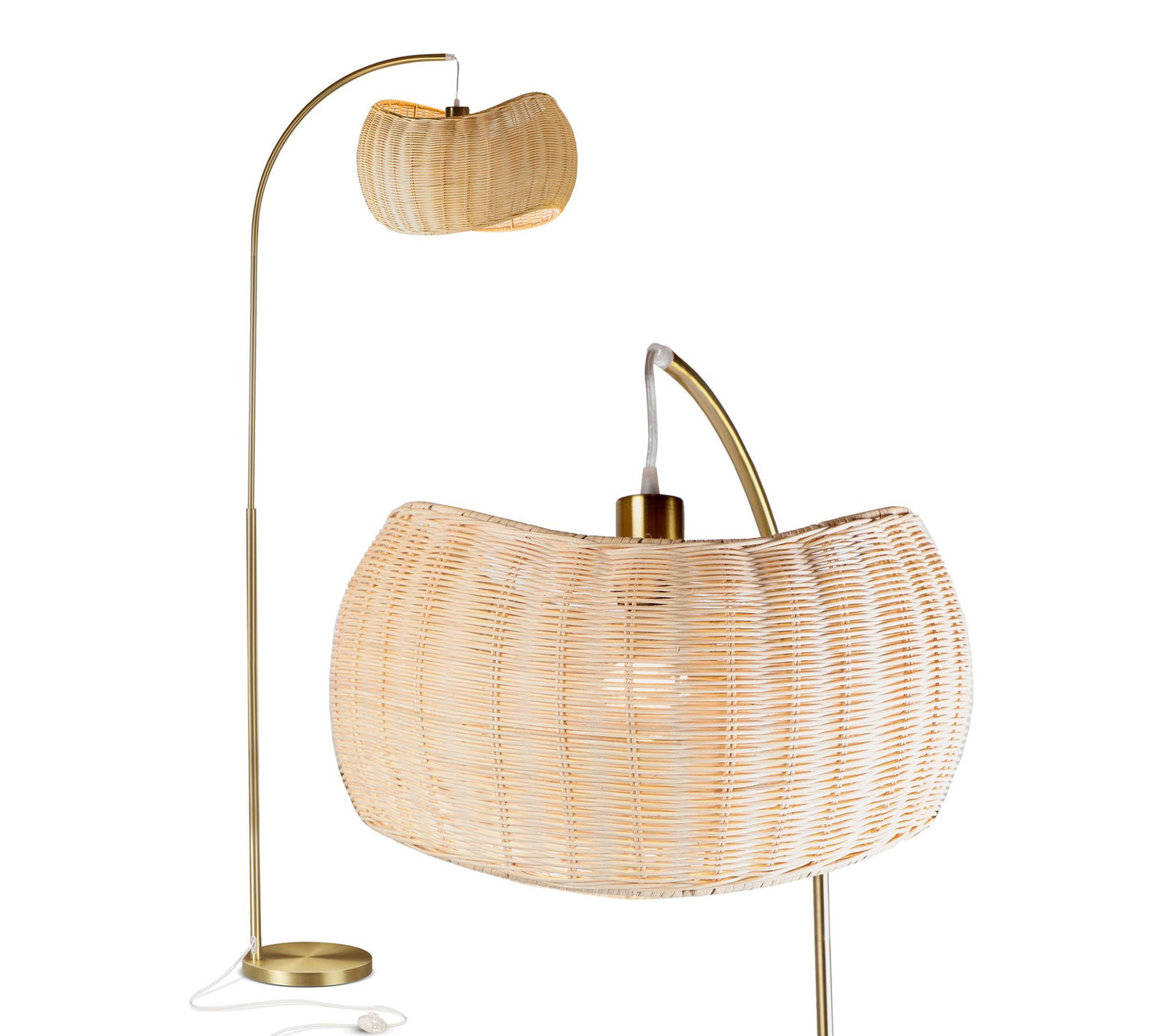 Brightech Wave 81" Antiqued Brass LED Pendant Floor Lamp