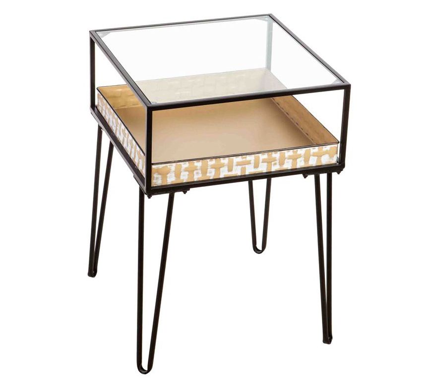 Barbara King 26" Metal Glass Potting Table with Planter Dish