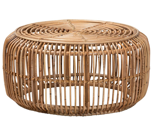 Aliane Natural Brown Antiqued Rattan Coffee Tab le