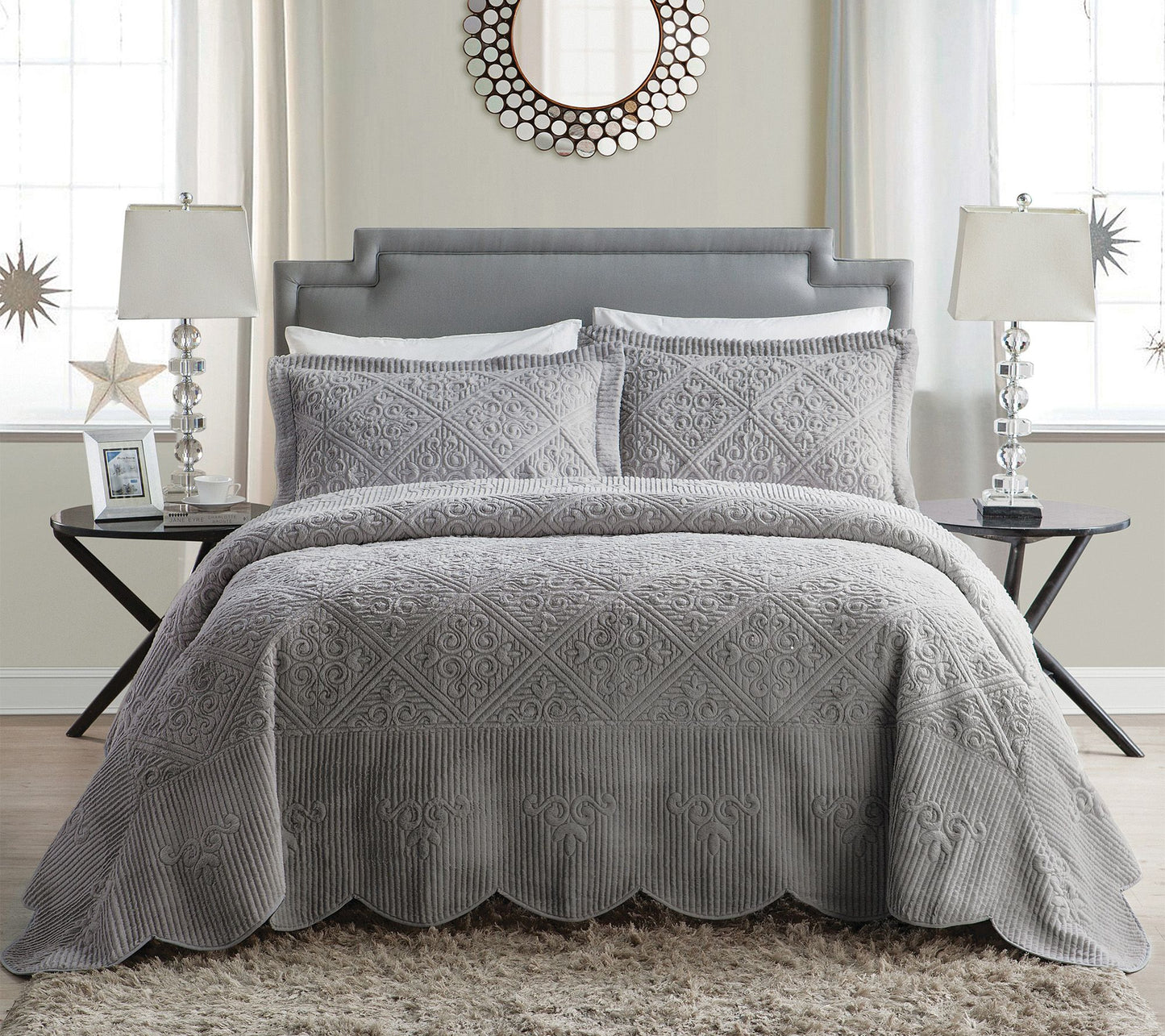 VCNY Home Westland Quilted Plush Bedspread Set,  King
