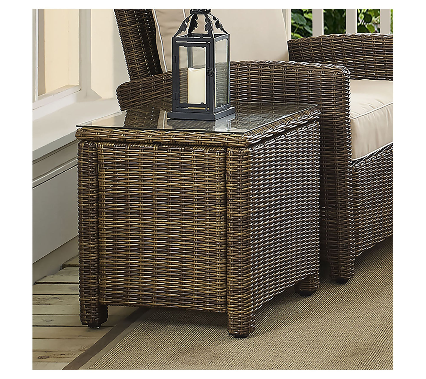 Crosley Bradenton Wicker Outdoor Side Table