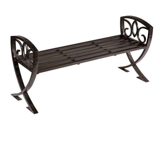 Evergreen Garden Metal Shield Bench