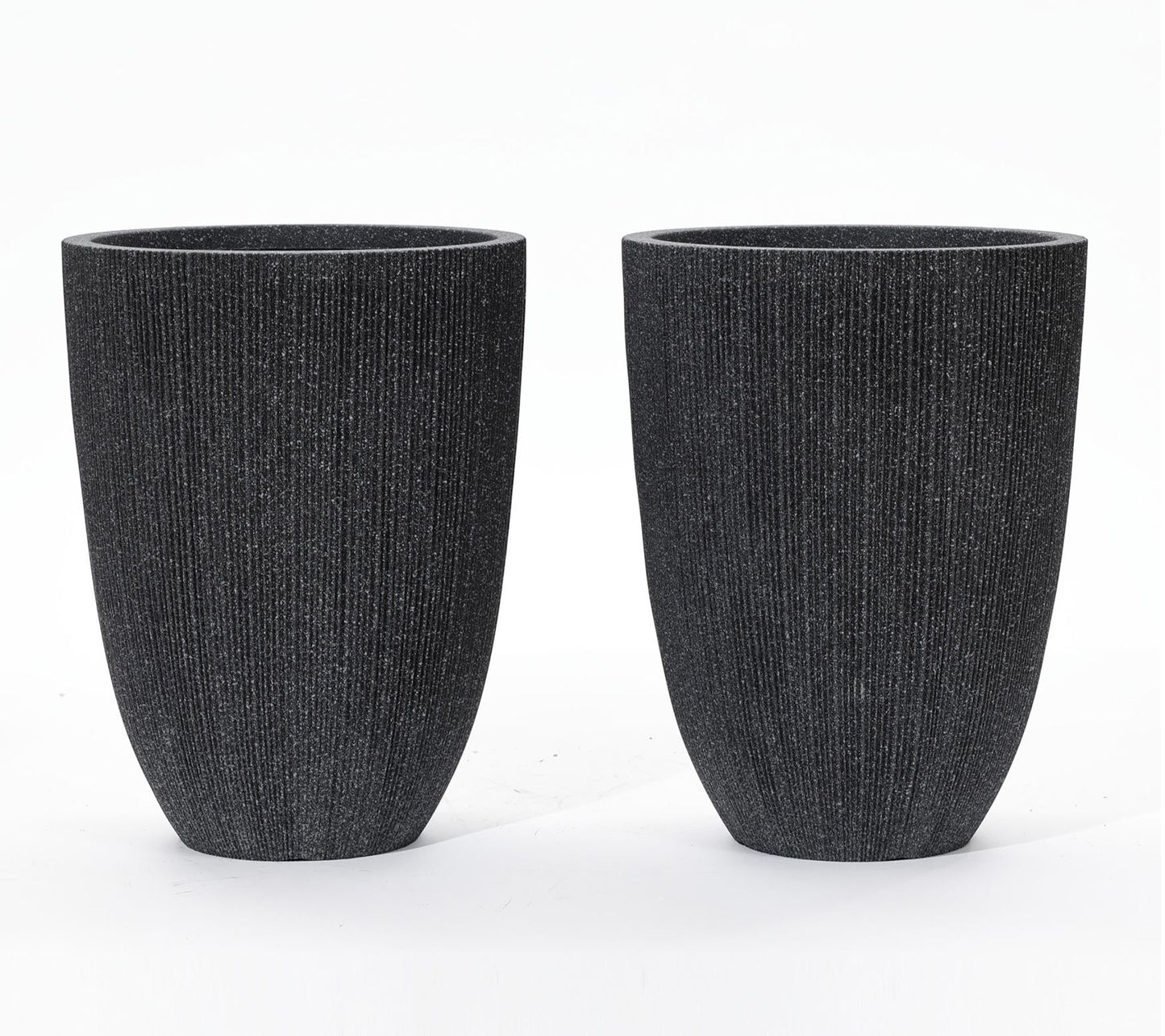 LuxenHome Set of 2 Mediterranean Tall Tapered Round Planters