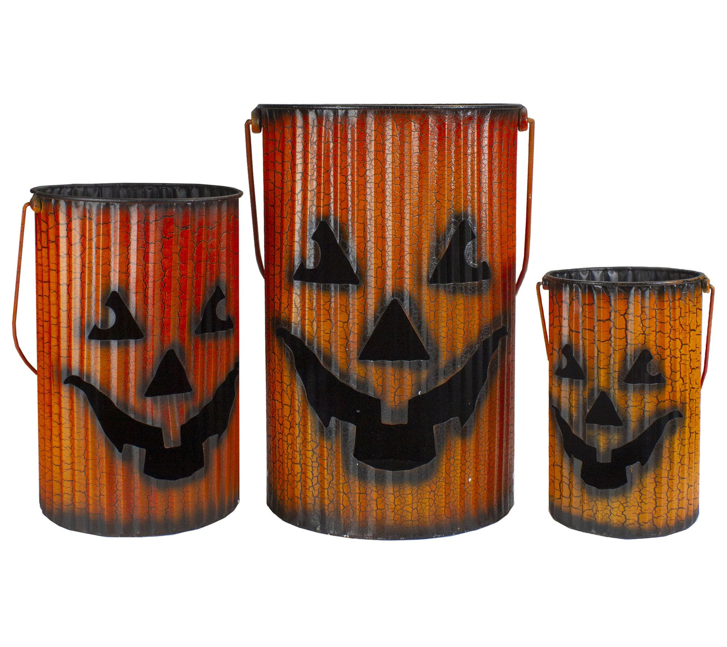Northlight 3 PC Metal Pumpkin Lantern Set Decor