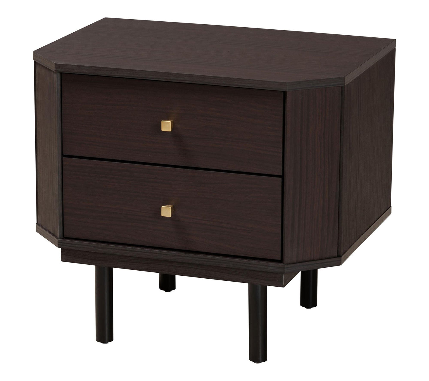 Baxton Studio Norwood Black and Espresso BrownWood End Table
