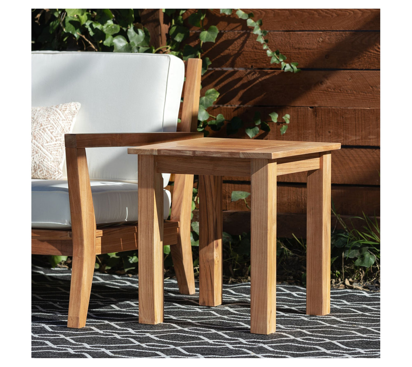 Linon Home Teak Cannon Side Table