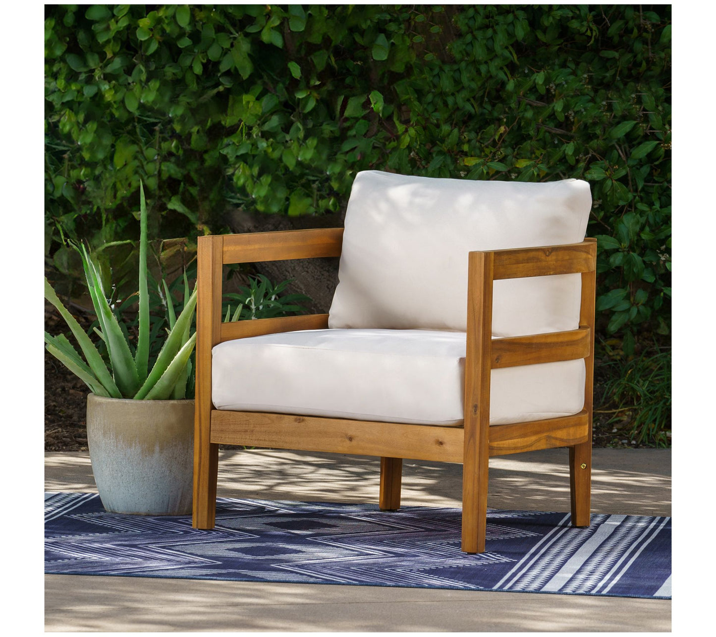 Linon Home Breton Outdoor Brown Club Chair